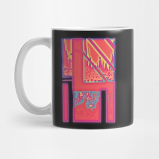 Psychedelic Blue Cityscape Mug